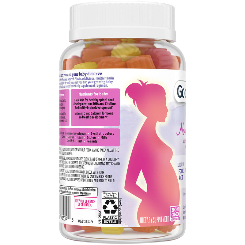 Gerber, Good Start, Prenatal Nourish Plus Multivitamin, Lemon, Elderberry & Orange, 90 Gummies 50000935345