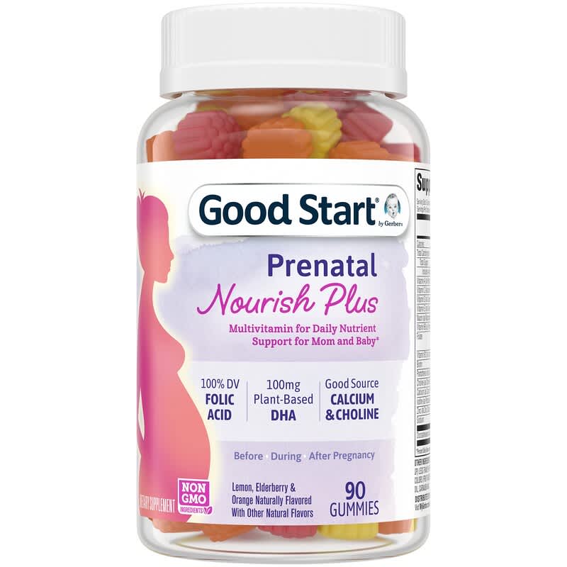 Gerber Good Start Prenatal Nourish Plus Multivitamin Lemon Elderberry & Orange 90 Gummies 50000935345