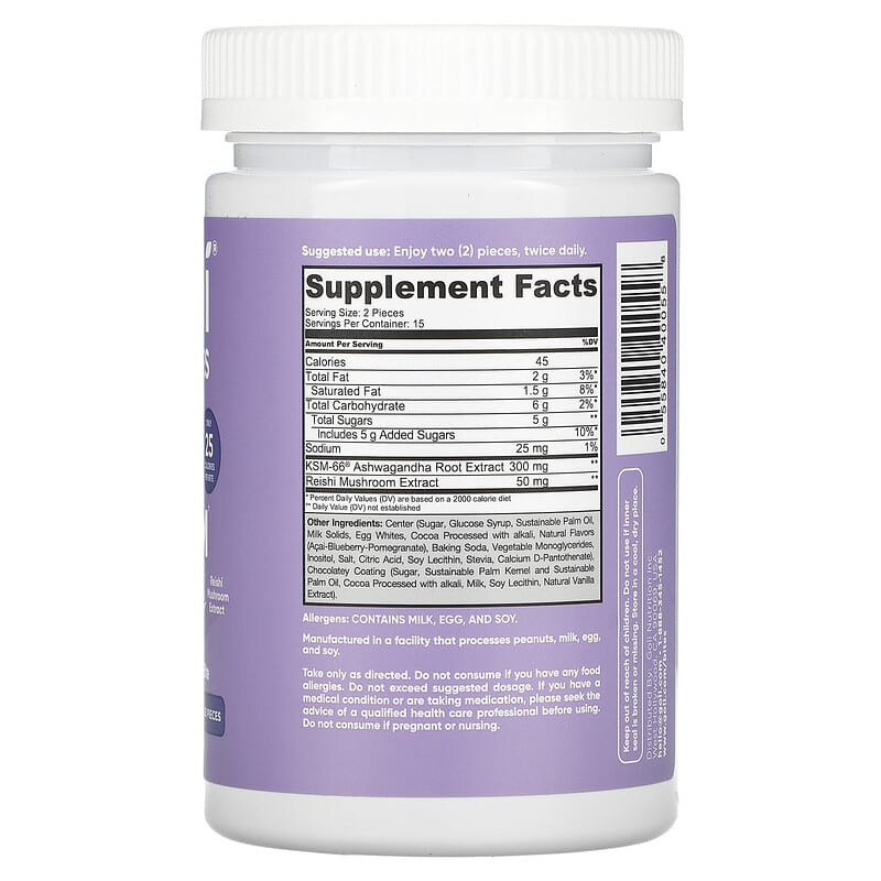 Goli Nutrition, Calm Bites, Chocolate Acai Berry, 30 Pieces 55840400558