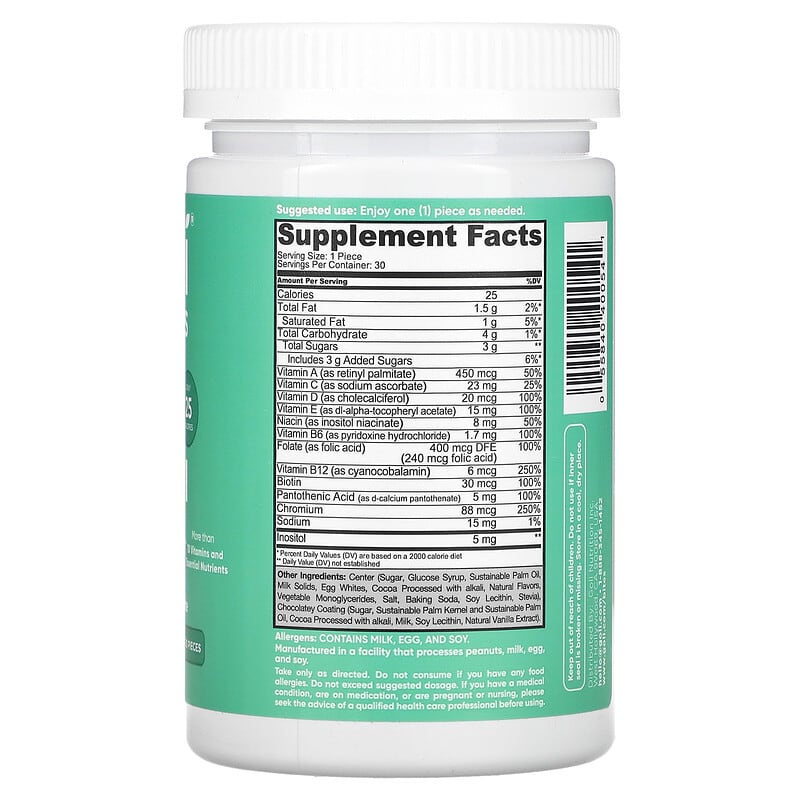 Goli Nutrition, Multi Bites, Vanilla Cocoa Chocolate, 30 Pieces 55840400541