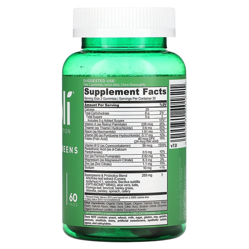 Goli Nutrition, Supergreens Gummies,  60 Pieces 55840401821