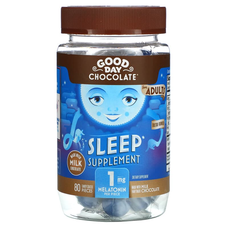 Good Day Chocolate Sleep Supplement For Adults 80 Candy Coated Pieces 858982004437