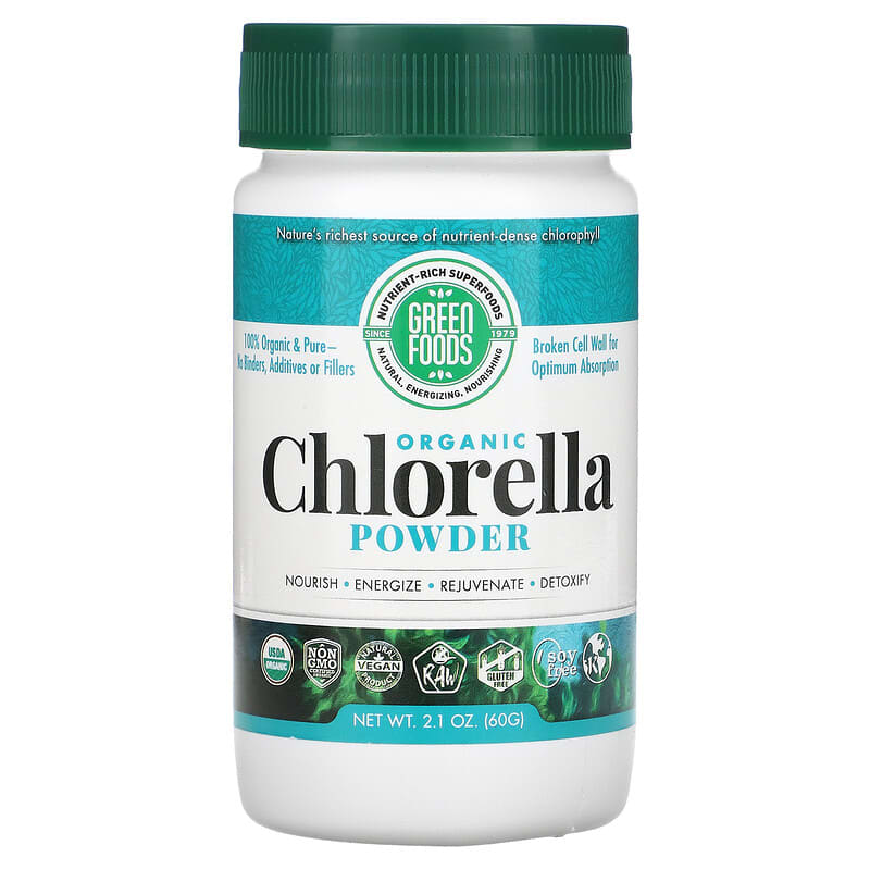 Green Foods Corporation Organic Chlorella Powder 2.1 oz (60 g) 83851204186