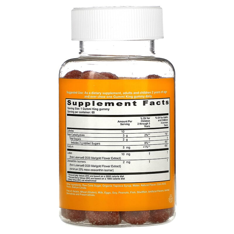 GummiKing, Lutein + Zeaxanthin for Kids, Mango, 60 Gummies 835776001063