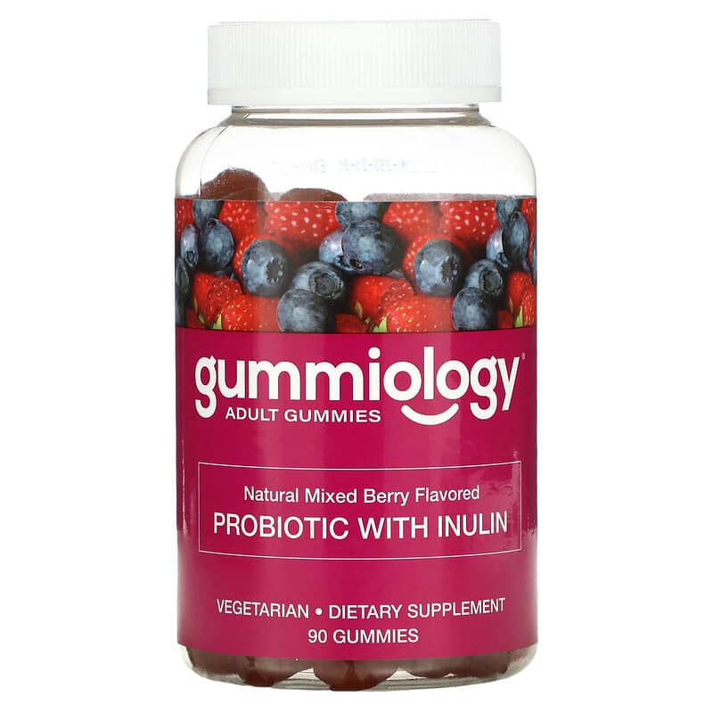 Gummiology Probiotic with Inulin Gummies Mixed Berry 90 Vegetarian Gummies 898220020874