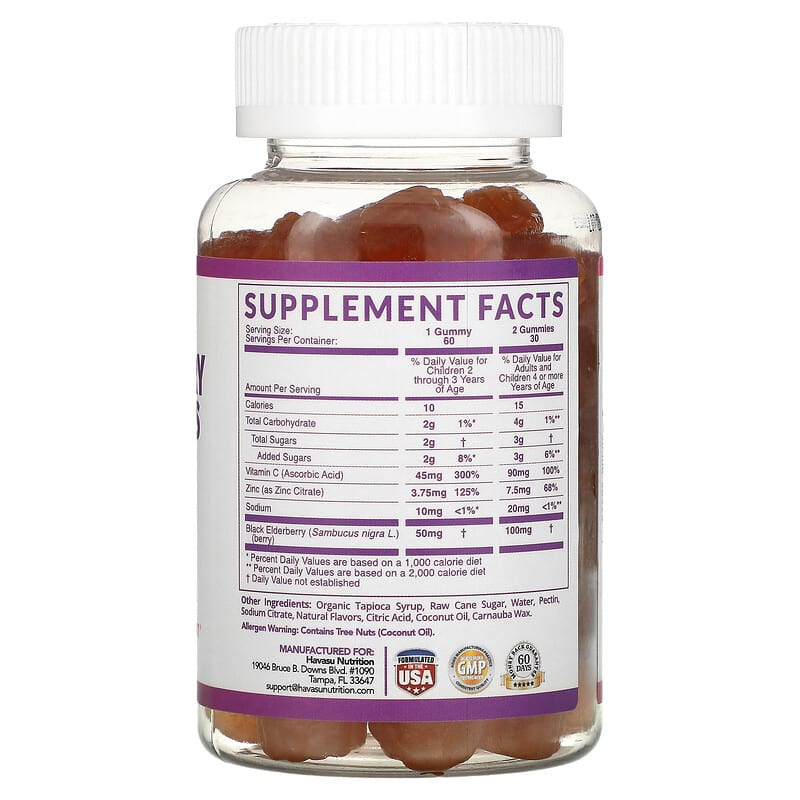 Havasu Nutrition, Elderberry Gummies for Kids, 60 Gummies 850008464287