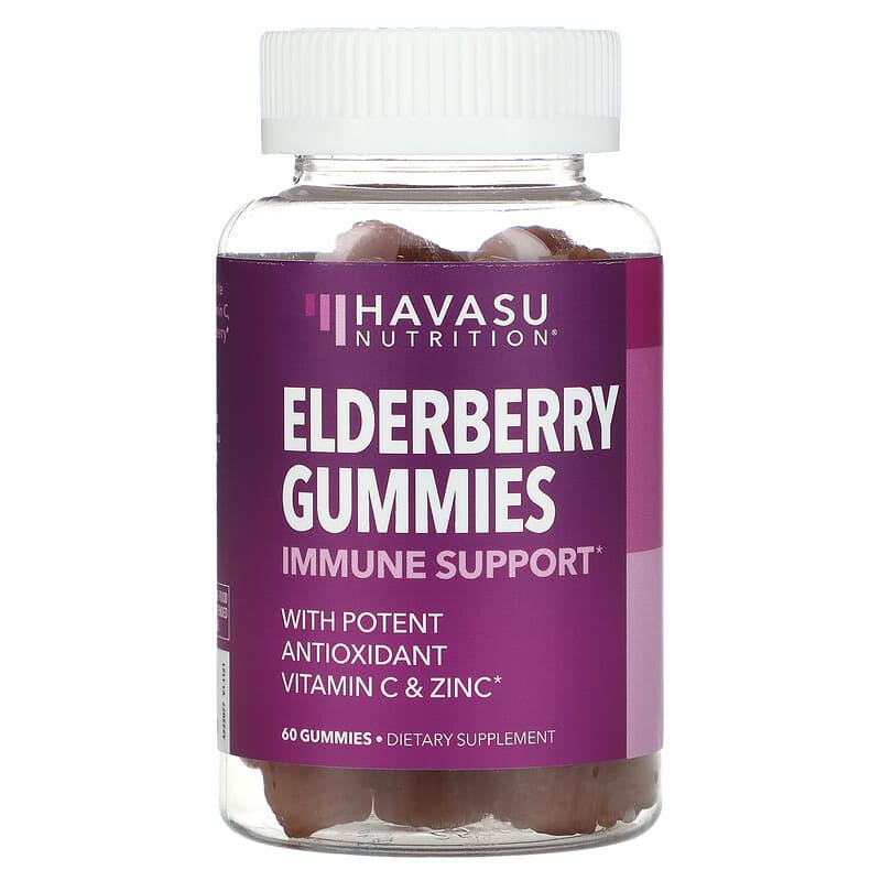 Havasu Nutrition Elderberry Gummies Natural Berry 60 Gummies 850008464096