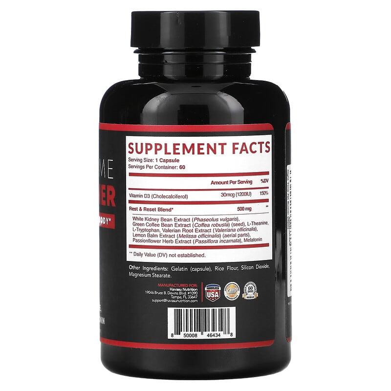 Havasu Nutrition, Nighttime Fat Burner, 60 Capsules 850008464348