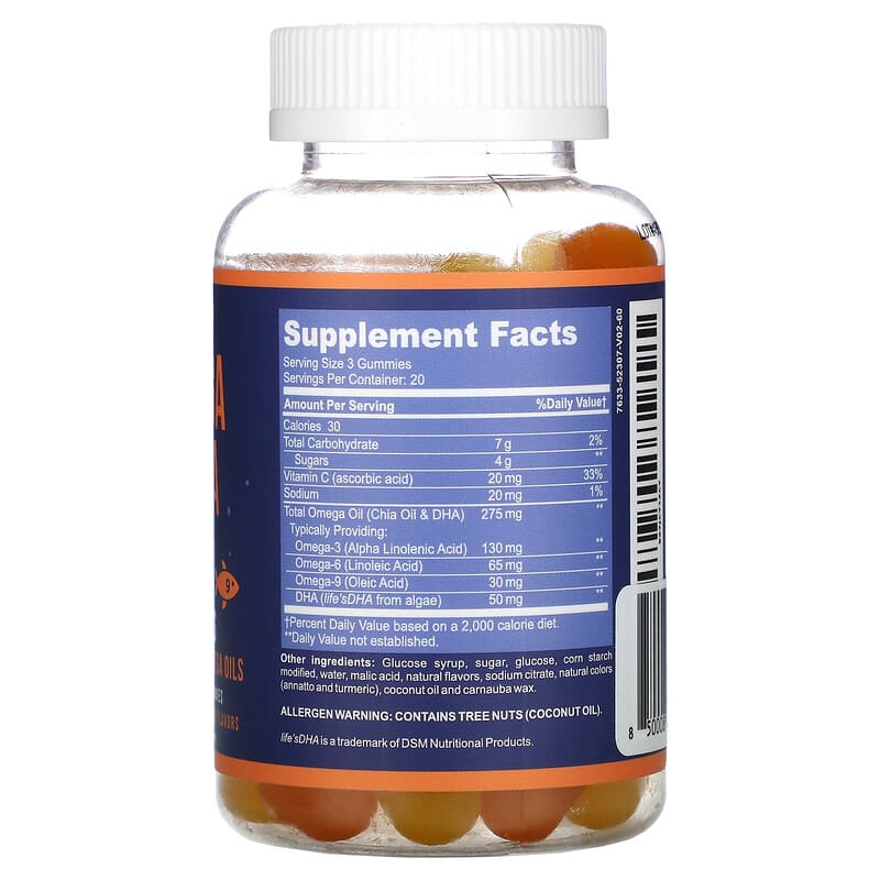 Havasu Nutrition, Omega + DHA Gummies, Natural Lemon & Orange, 60 Vegetarian Gummies 850008464225