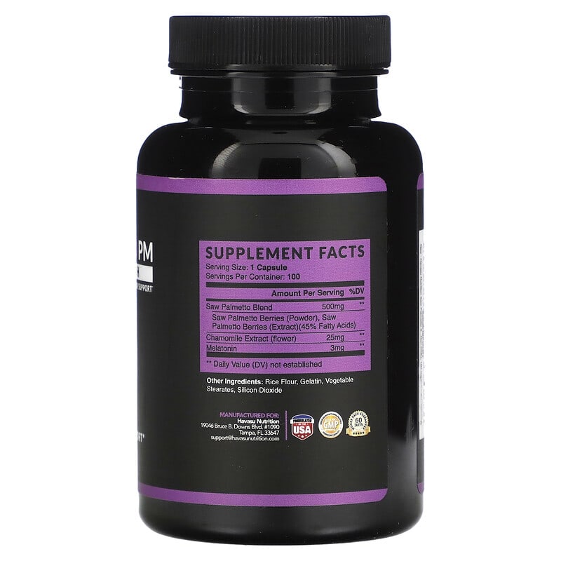 Havasu Nutrition, Saw Palmetto PM, Extra Strength, 100 Capsules 850008464010