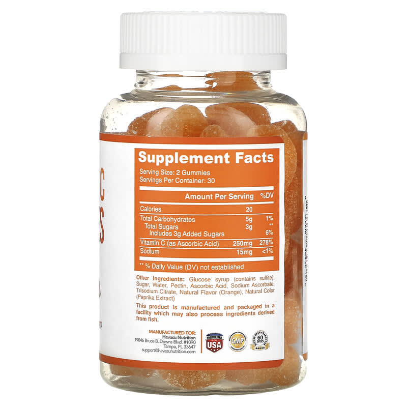 Havasu Nutrition, Vitamin C Gummies, Daily Immune Support,  60 Gummies 850008464355