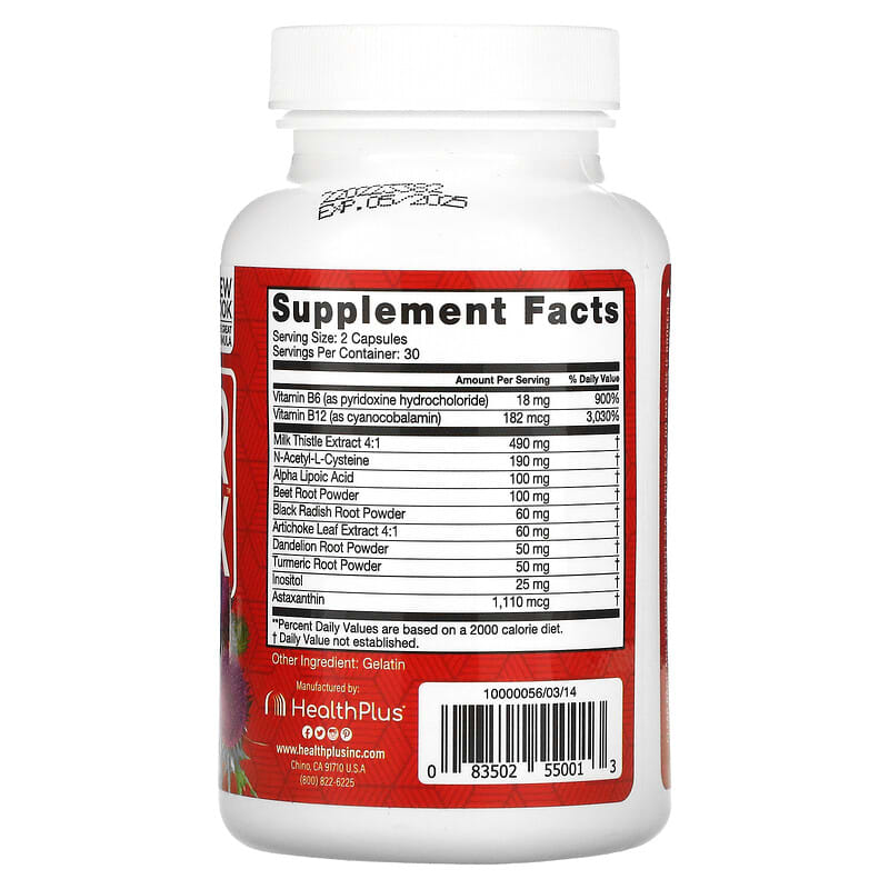 Health Plus Inc., Liver Detox, 60 Capsules 83502550013