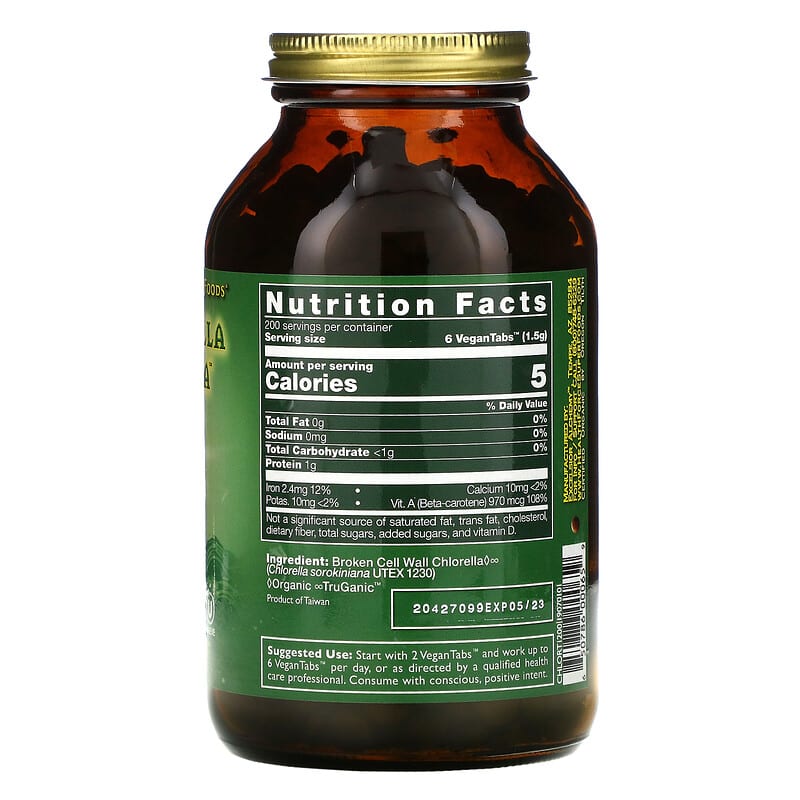 HealthForce Superfoods, Chlorella Manna, 1200 VeganTabs 650786000659