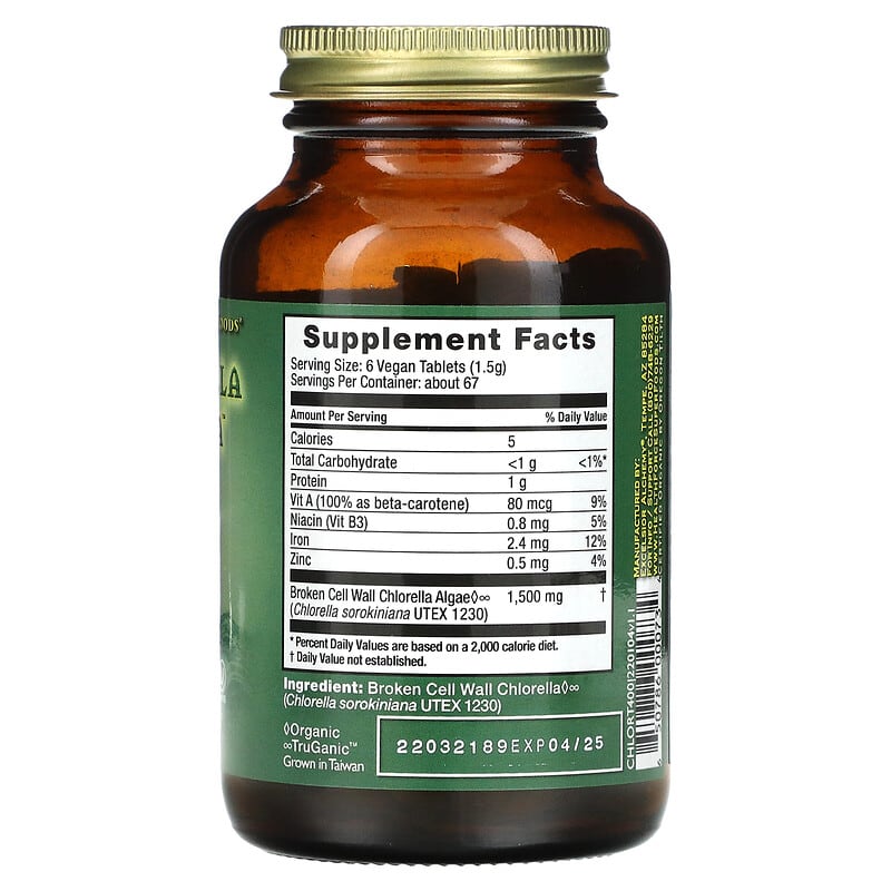 HealthForce Superfoods, Chlorella Manna, 400 VeganTabs 650786000734
