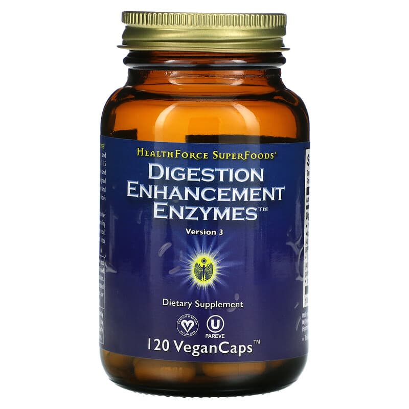 HealthForce Superfoods Digestion Enhancement Enzymes 120 VeganCaps 650786000017