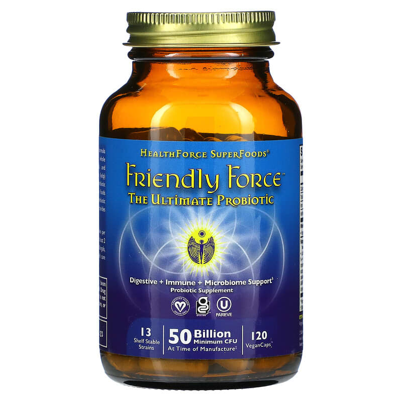 HealthForce Superfoods Friendly Force The Ultimate Probiotic 25 Billion CFU 120 Vegan Caps 650786004152