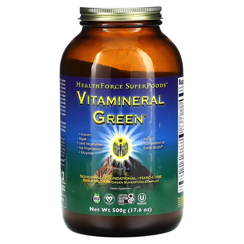 HealthForce Superfoods Vitamineral Green Version 5.6 17.6 oz (500 g) 650786000215