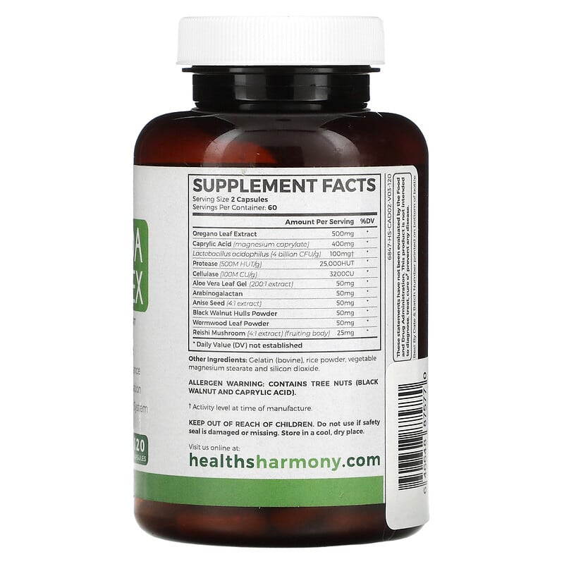 Healths Harmony, Candida Complex, 120 Capsules 646648875770