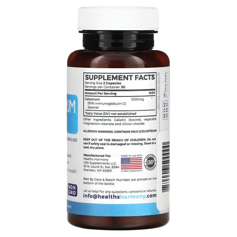 Healths Harmony, Colostrum 30% IGG, 60 Capsules 850006500000