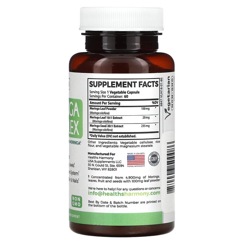 Healths Harmony, Moringa Complex, 60 Capsules 850006500086