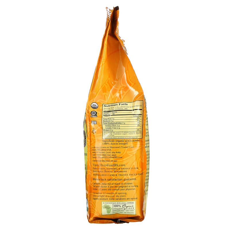 Heather's Tummy Care, Organic Acacia Senegal Tummy Fiber, 16 oz (453 g) 180616000004