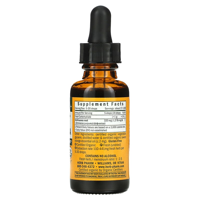 Herb Pharm, Kids Echinacea, Alcohol Free, Orange Flavored, 1 fl oz (30 ml) 90900000705