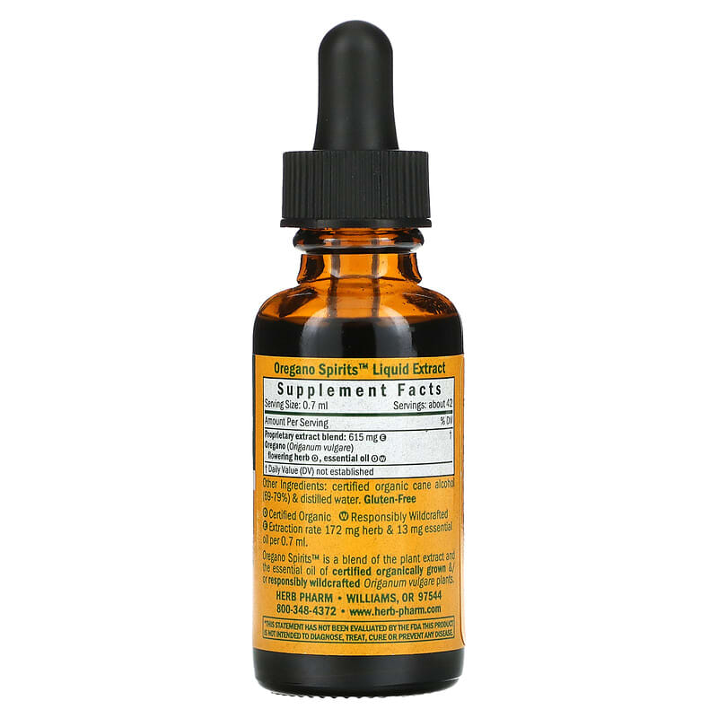 Herb Pharm, Oregano Spirits, 1 fl oz (30 ml) 90700003487