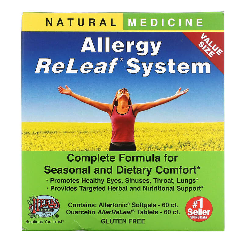Herbs Etc. Allergy ReLeaf System 2 Bottles 60 Softgels/60 Tablets 765704750056