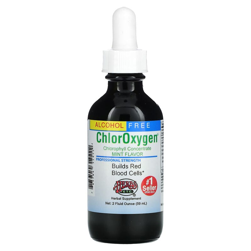 Herbs Etc. ChlorOxygen Chlorophyll Concentrate Alcohol Free Mint 2 fl oz (59 ml) 765704319222