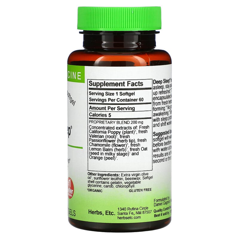 Herbs Etc., Deep Sleep, 60 Fast-Acting Softgels 765704503065