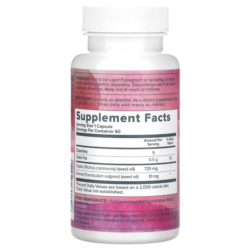 Heritage Store, Castor Oil, 60 Vegetarian Capsules 76970301508