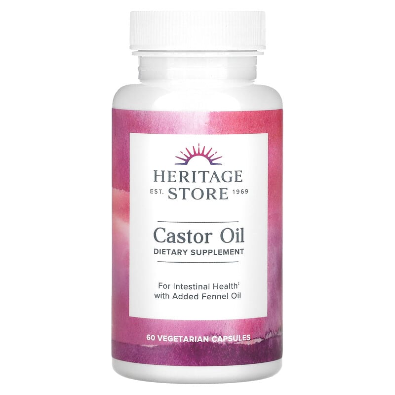 Heritage Store Castor Oil 60 Vegetarian Capsules 76970301508
