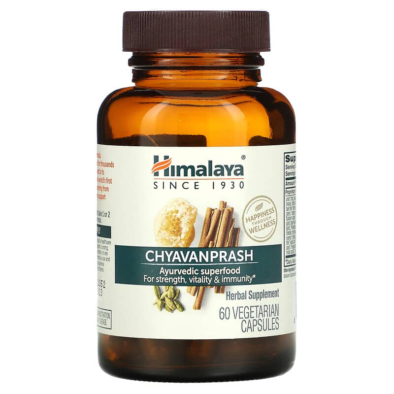 Himalaya, Chyavanprash Ayurvedic Superfood, 60 Vegetarian Capsules 605069417013