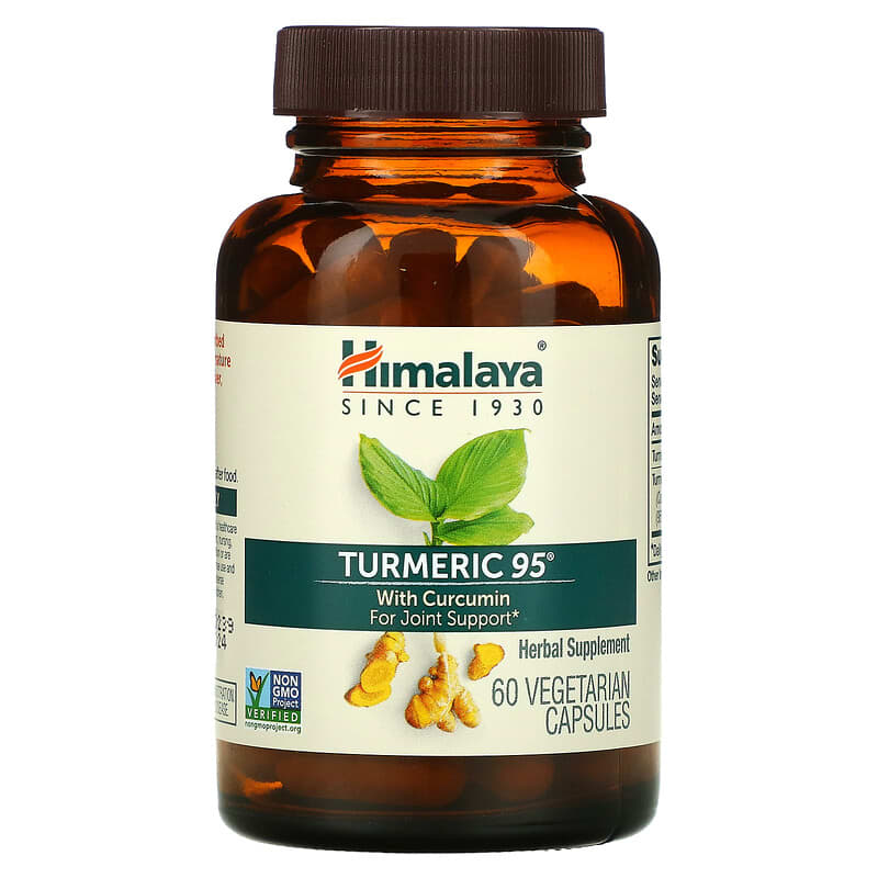 Himalaya, Turmeric 95 with Curcumin, 60 Vegetarian Capsules 605069425018
