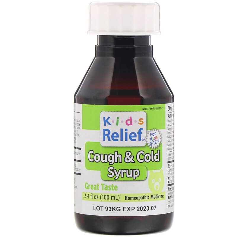 Homeolab USA, Kids Relief, Cough & Cold Syrup, For Kids 0-12 Yrs, 3.4 fl oz (100 ml) 778159090615