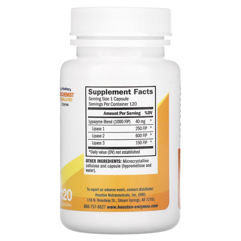 Houston Enzymes, Lypazyme, 120 Capsules 898631000427