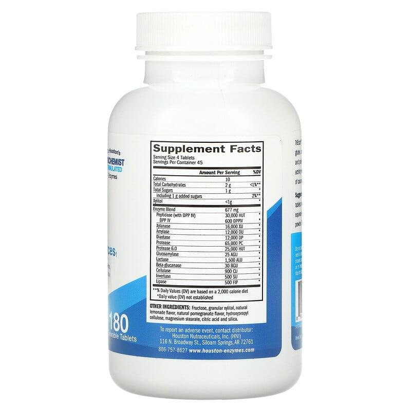 Houston Enzymes, TriEnza Chewable, 180 Chewable Tablets 898631000304