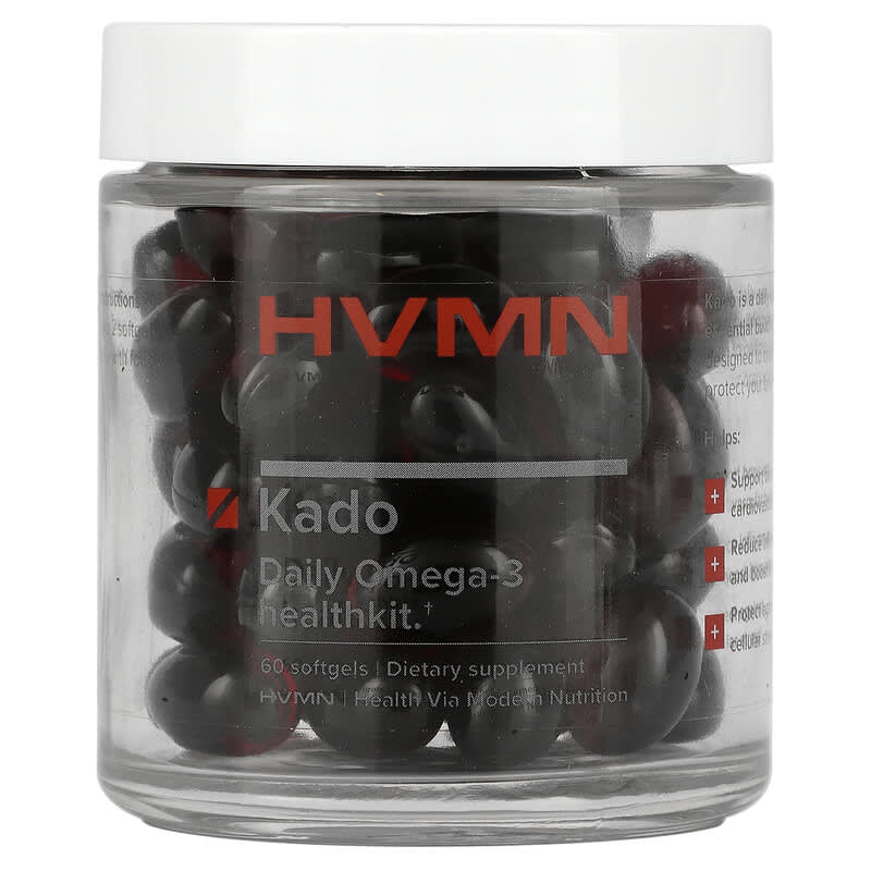 HVMN, Kado, Daily Omega-3 Healthkit, 60 Softgels 850632006259