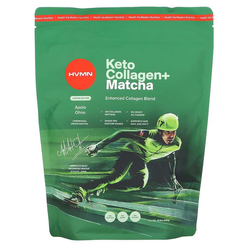 HVMN Keto Collagen+ Matcha Limited Edition 15.5 oz (440 g) 850632006617