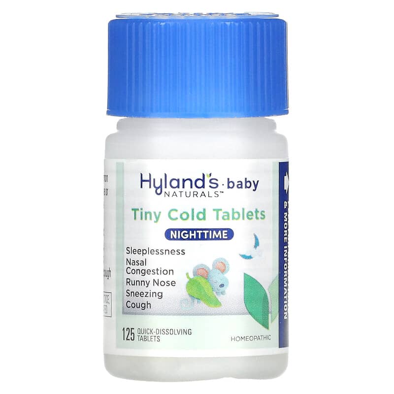 Hyland's, Baby, Tiny Cold Tablets, Nighttime, 6+ Months, 125 Quick-Dissolving Tablets 354973325210