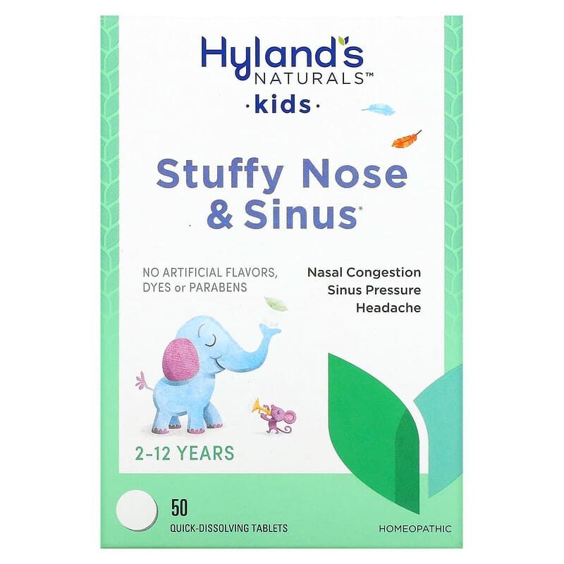 Hyland's Kids Stuffy Nose and Sinus 2-12 Years 50 Quick-Dissolving Tablets 354973340619
