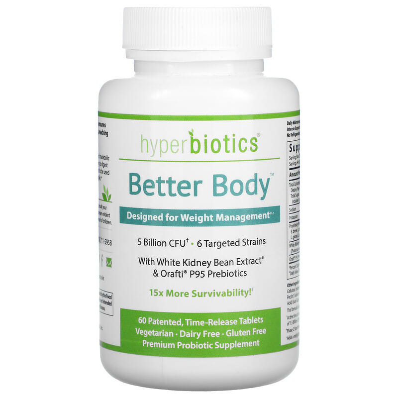 Hyperbiotics Better Body Designed for Weight Management 5 Billion CFU 60 Time-Release Tablets 9506000113791