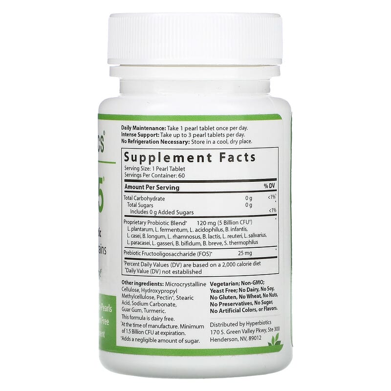 Hyperbiotics, PRO-15, The Perfect Probiotic, 5 Billion CFU, 60 Patented, Time-Release Micro-Pearls 9506000058504