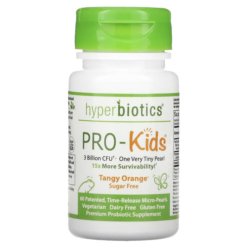 Hyperbiotics PRO-Kids Sugar Free Tangy Orange 3 Billion CFU 60 Micro-Pearls 9506000058528