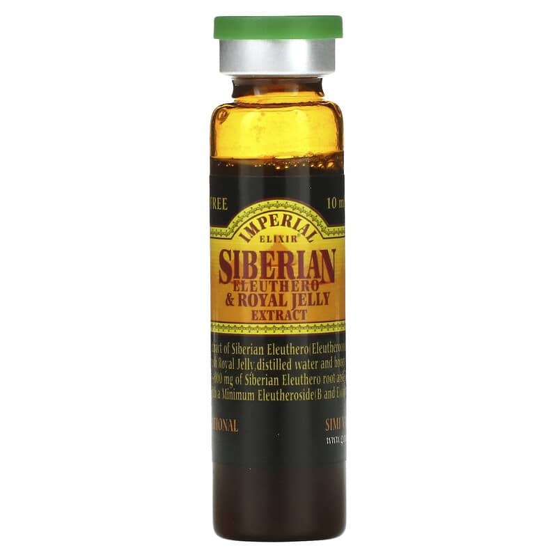 Imperial Elixir, Siberian Eleuthero & Royal Jelly Extract, Alcohol Free, 4,000 mg, 10 Bottles, 0.34 fl oz (10 ml) Each 715783393545