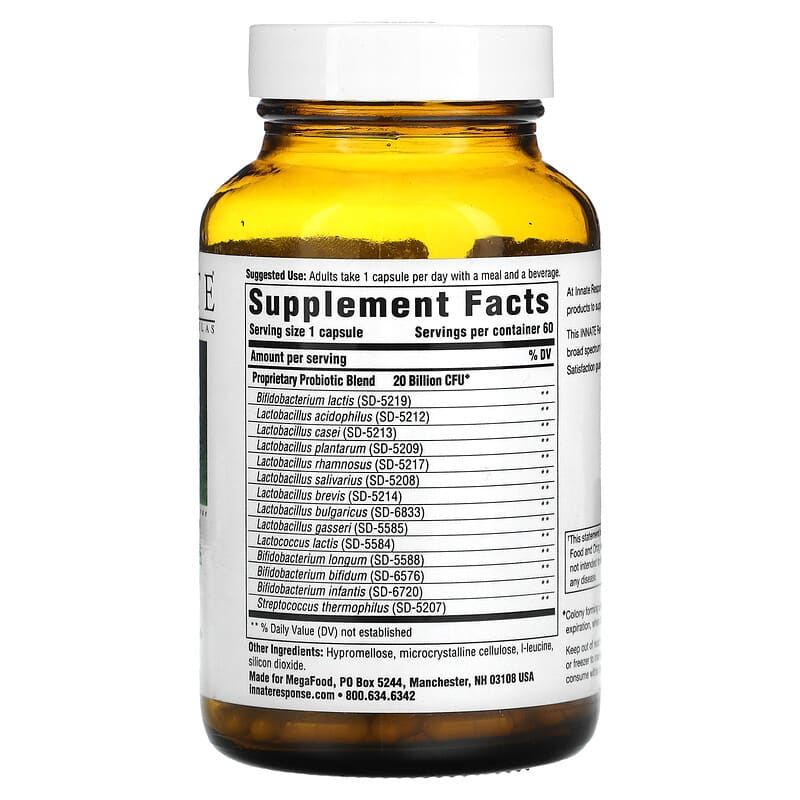 Innate Response Formulas, Flora 20-14, Ultra Strength, 60  Capsules 51494410066