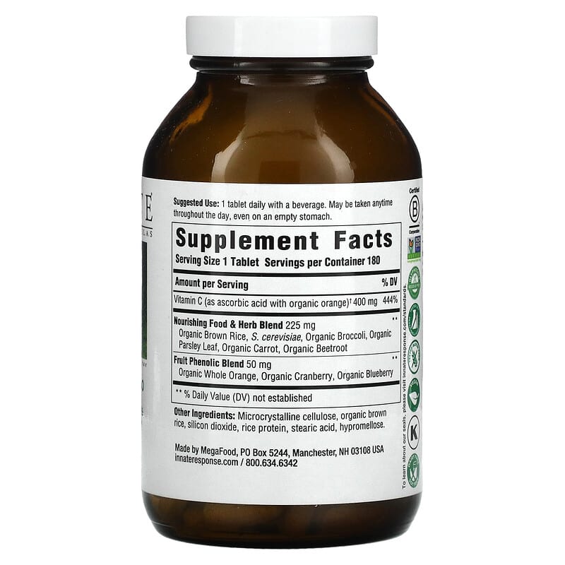 Innate Response Formulas, Vitamin C-400, 180 Tablets 51494400173