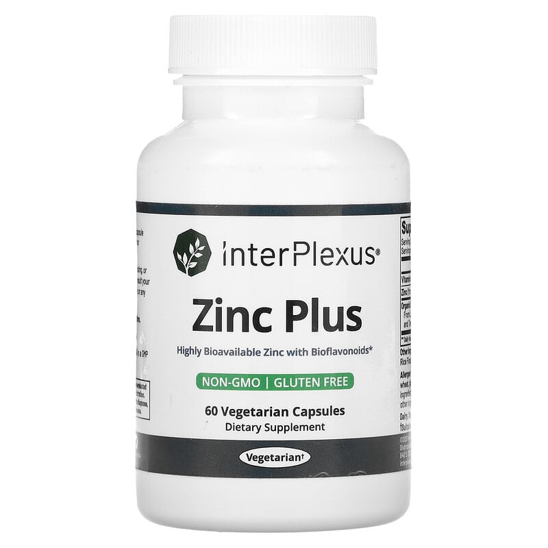 InterPlexus Inc. Zinc Plus 60 Vegetarian Capsules 766897258695