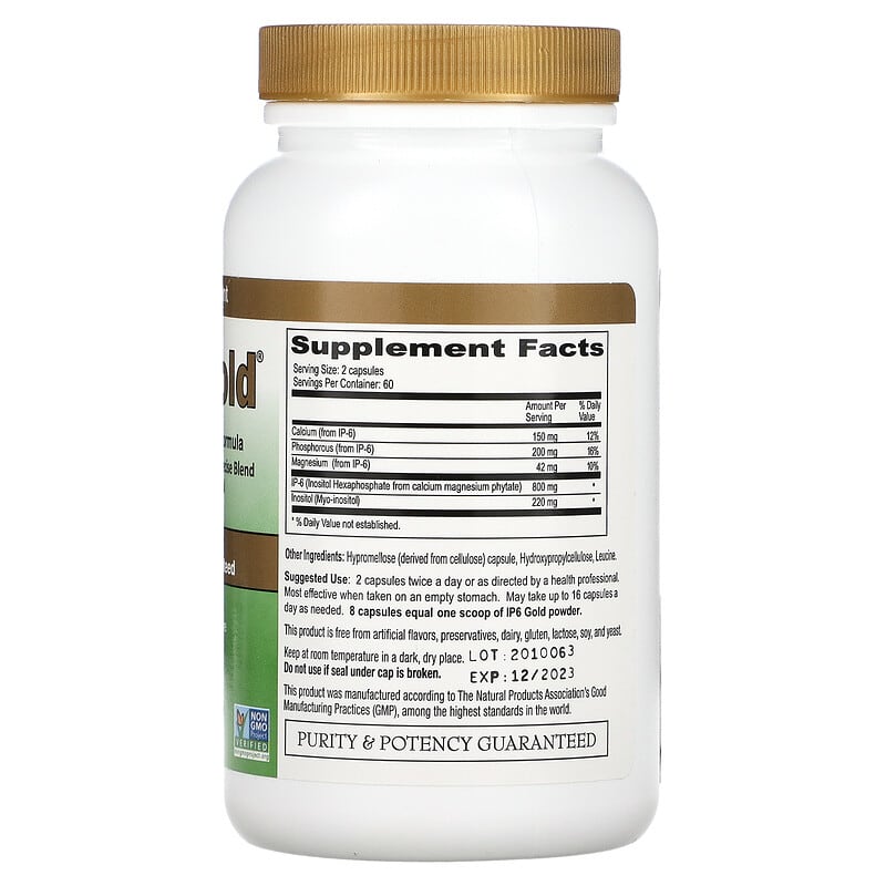 IP-6 International, IP6 Gold, Immune Support Formula, 120 Vegetarian Capsules 860005330805