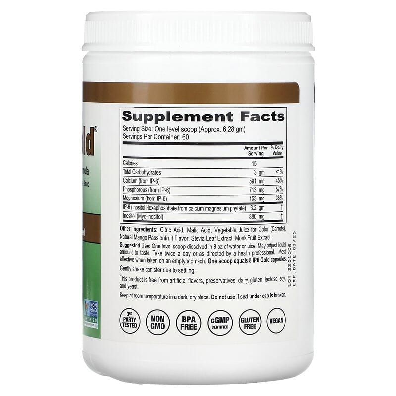 IP-6 International, IP6 Gold, Immune Support Formula Powder, Mango Passionfruit, 377 gm 860005330829